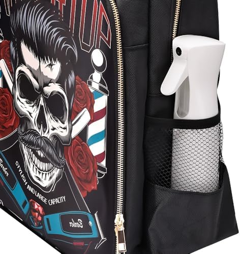 Barber Travel Bag Backpack BAEBERPLAN Large Organizer for Barbers Clippers and Supplies Portable Hairstylist Clipper Hairdresser Bag Backpack (Red) - Image 3