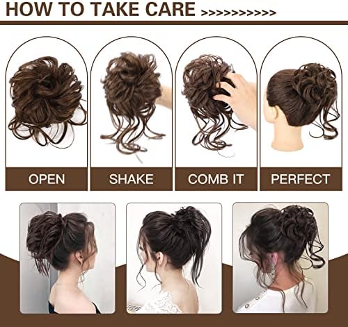 HMD 5 Pieces Messy Hair Bun Hairpiece Tousled Updo for Women - Image 6