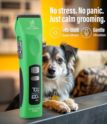 Professional Dog Grooming Clippers with 17H Runtime & Replaceable 440C Blade, 5-Speed Low Noise Electric Dog Shaver for Thick, Matted, Curly Hair, Cordless Clipper for Groomer & Home Use, Green - Image 7