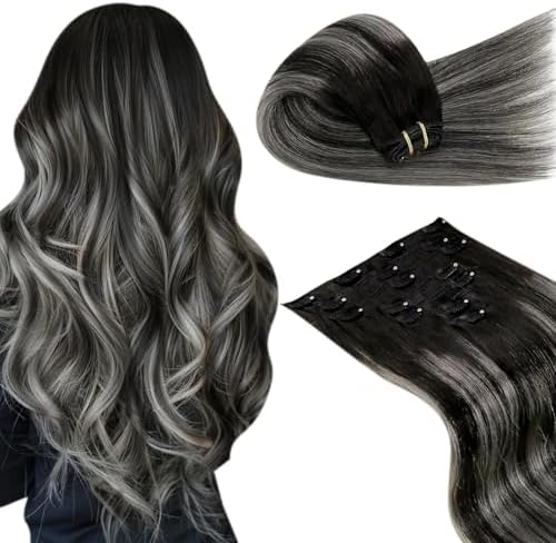 LaaVoo Clip In Hair Extensions, Full Head, 16 Inch - Image 2