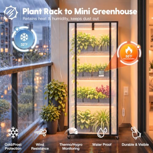 FREELICHT Indoor Greenhouse with Grow Light, 5-Tier 4×30W, 29.5x13.8x61.5IN - Image 3