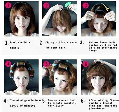 Kamay's Hair Rollers Curlers Rollers With 12 Duckbill Sectioning Clips 1 Comb Used for Hair Styling Self Grip Rollers(12PCS 48mm 1-1/2") - Image 6