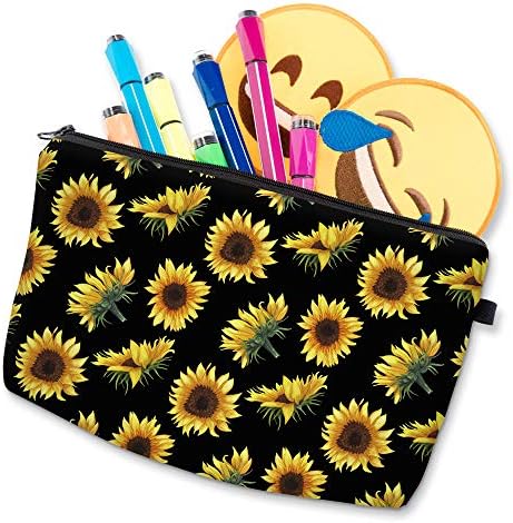 Deanfun Cosmetic Bag for Women, Sunflower Flowers Waterproof Makeup Bags Roomy Toiletry Pouch Travel Accessories Gifts 52355 - Image 3