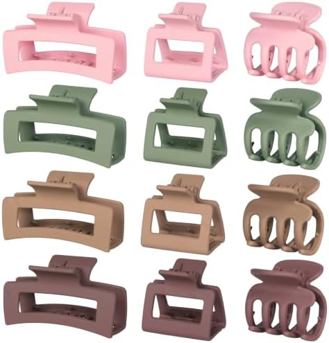 SMKSL 12 Pcs Hair Claw Clips for Women & Girls 3 Styles Hair Accessories by SMKSLHAIRCLAWCLIP