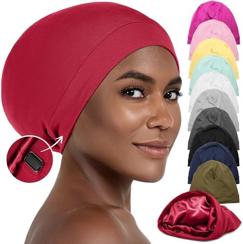 Silk Satin Hair Bonnet for Sleeping - Black Women & Men's Sleep Cap by Caplord