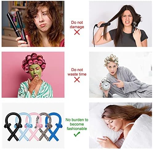 CORATED Heatless Curling Rod Headband, No Heat Silk Ribbon Rollers for Overnight Curls, Curls Styling Kit with Hair Clips and Scrunchie for Long and Medium Hair - Image 2