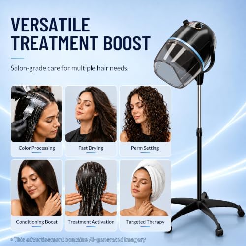 ZENY Professional Stand Up Hair Dryer, 1300W Bonnet Dryer Adjustable Height - Image 5