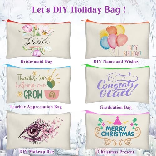 Legigo Blank Canvas Bags Zipper Pouch Makeup Bags Pencil Pouch Bulk - Image 4
