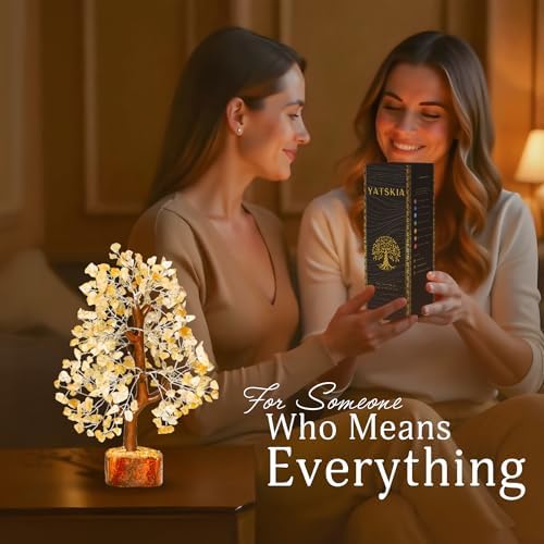 YATSKIA Citrine Crystal Tree of Life, Unique Gifts for Women, Mom & Sister, Handmade Gemstone Money Tree, Boho Room, Shelf & Office Desk Decor, Birthday Gifts - Image 4