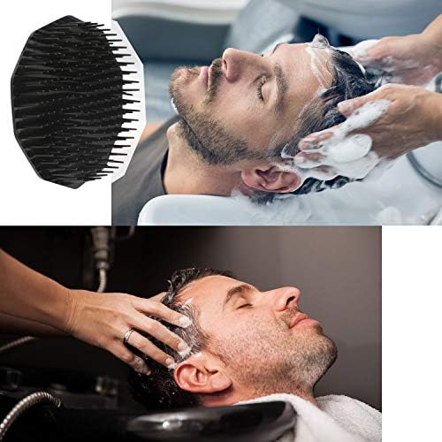 Scalp Massage Shampoo Brush, Segbeauty 4pcs Massage Hair Brushes Floriated Shower Comb for Deep Cleaning Hair Men's Hand Brush Growth Beard Brush Pet Grooming Brushes (Black(Ringed Handle)) - Image 2