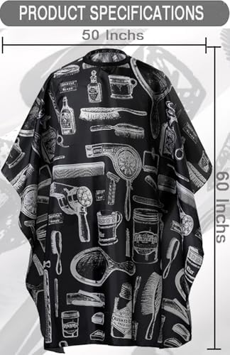 Professional Waterproof Hair Styling Cape Nylon Haircuting Salon Cape Gown Hair Salon with Snap Closure - 50" x 60" - Image 2