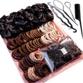 YANRONG 755PCS Hair Accessories for Woman Set Seamless Ponytail Holders Variety Hair Scrunchies Hair Bands Scrunchy Hair Ties For Thick and Curly (755PCS (black brown)) by SimplifyYourLife