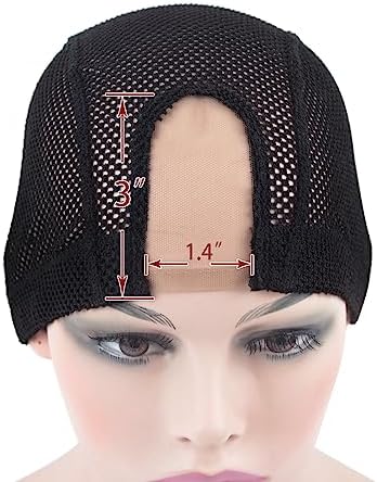 2 Pcs U Part Mesh Wig Cap, Breathable Net Caps for Wig Making, Medium - Image 2