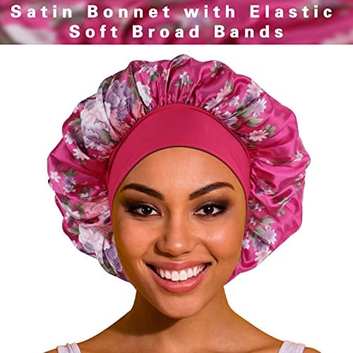 ROYBENS 4PCS Bonnets for Women for Curly Hair, Satin Bonnet for Sleeping - Image 2