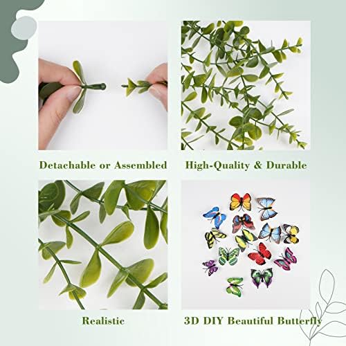 BLEUM CADE Fake Hanging Plants Mixed Set, 4pcs Artificial Hanging Plant, Faux Hanging Potted Plants Greenery for Wall Shelf Home Living Room Indoor Outdoor Decor - Image 6
