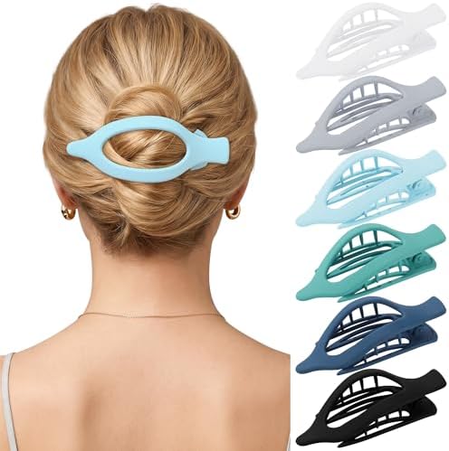 AWAYTR 6Pcs French Flat Hair Clips, Lay Flat Claw Clip for Women by AWAYTR
