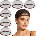MEEZY 6 Pcs Brown Mesh Wig Caps for Women, Closed-End Fishnet Wig Cap Bulk Liner Weaving Hair Net for Women Men Halloween Cosplay Costume Dating Concerts Bachelorette Party by MEEZY