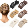French Flat Hair Clips for Women 6pcs Hair Claw Clips for Thick or Thin Hair Matte Claw Clips for Girls Barrettes Non-Slip Strong Hold Hair Accessories for Women (Brown) by Artchita