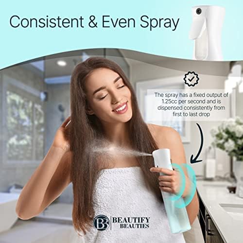BeautifyBeauties Hair Spray Bottle – Ultra Fine Continuous Water Mister for Hairstyling, Cleaning, Plants, Misting & Skin Care (Black, 10.1 Ounces) - Image 2
