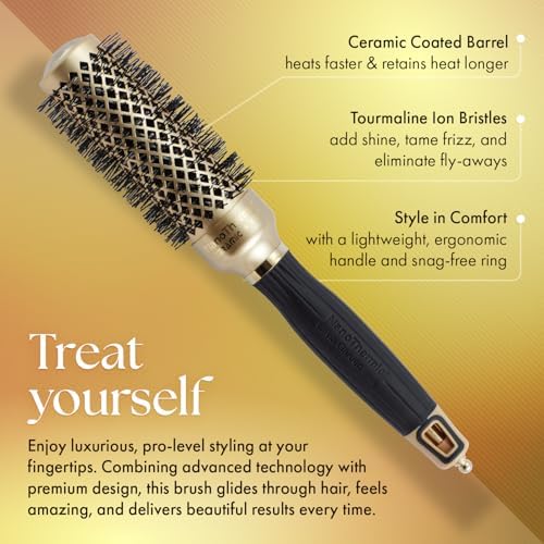 Olivia Garden NanoThermic Ceramic + Ion Round Thermal Hair Brush - Not Electrical - Professional Blowout Brush for Normal to Thick Hair - Image 4