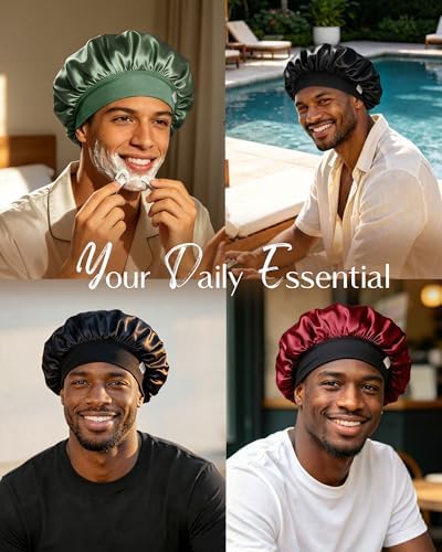 YANIBEST Small Satin Bonnet for Men, Hair Bonnet for Short Hair Waves - Image 6