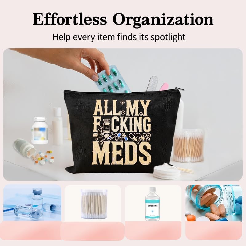 Patient Medication Pouches for Traveling Med Case for Pill Box Storage Container Pharmacy Doctor Medical Funny Novelty Gifts for Physician Nursing Assistant Pharmacist Nurse Makeup Bags for Work - Image 2