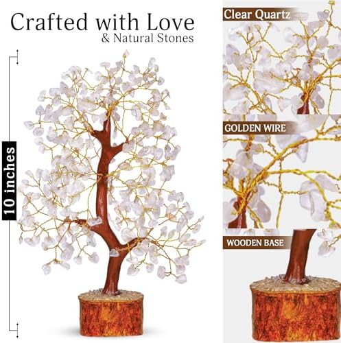 YATSKIA Clear Quartz Tree of Life Crystal Bonsai, Unique Gifts for Women, Mom & Grandma, Handmade Crystal Tree, Boho Room, Shelf & Office Desk Decor, Birthday Gifts - Image 2