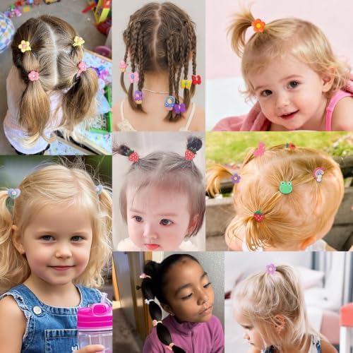 BlueZOO 110Pcs Cute Small Hair Ties Ponytail Holders for Baby Girls Kids - Image 4