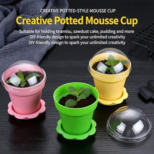 Cupcake Plant Nursery Pots with Humidity Dome, 25 Pack Dessert Cups - Image 3
