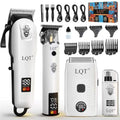 Hair Clippers for Men Rechargeable Cordless Beard Trimmer & Electric Shaver, Hair Cutting Kit with LCD Display Gift for Dad, Husband, Men by LQT