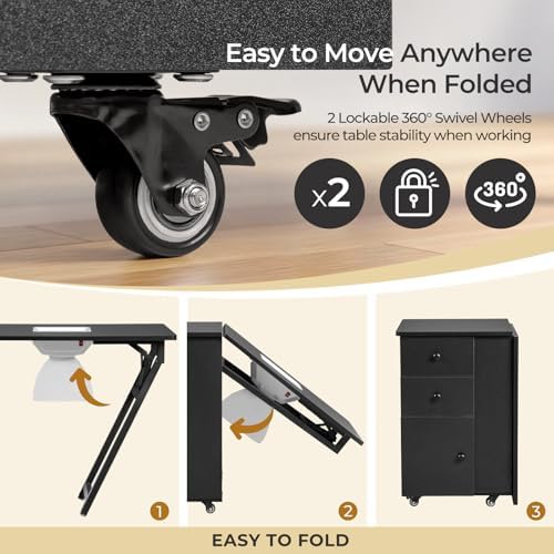 Winado Foldable Manicure Table, Nail Desk for Nail Tech with Dust Collector - Image 3