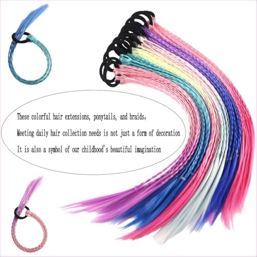Girl hair accessories, children's colorful braided hair extensions - Image 3