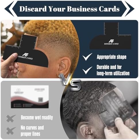 Enhancement Barber Card with Measurement, Reusable Hairline Shaping Tool for Men & Beard Line Up, Color Spray Edge Guide for Barbers and At-Home Haircut (2 Pack) - Image 2