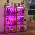 Bamworld Plant Stand with Grow Lights for Indoor Plants Wood Plant Shelf 4 Tier Large Flower Stand for Mutiple Plant Holder Rack for Patio Living Room BalconyDecor Purple Light by Bamworld