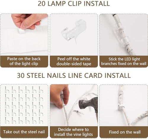 160LED Plug-In Vine Lights With Remote - Indoor Artificial Plants Flowers Tree Willow Decor for Walls, Bedroom, Living Room, Kitchen, Coffee Shop - Warm White (White) - Image 4