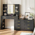 ELYKEN Makeup Vanity Desk with Mirror and Lights, Dresser Combo, Black by ELYKEN