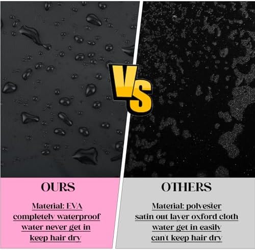 2 Pcs Large Shower Cap for Braids, Extra Long Shower Cap for Women Long Hair & Locs, Waterproof Hair Bonnets for Dreadlocks Drawstring Bath Caps for Women & Men (Black, Grey) - Image 5