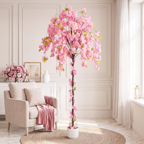 6FT Artificial Cherry Blossom Tree, Faux Sakura Tree for Indoor - Image 7