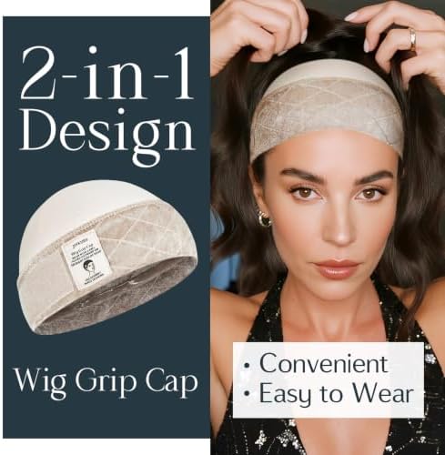 Wig Grip Cap with Silicone Strip to Keep Wigs in Place, Nude 2 PCS - Image 2