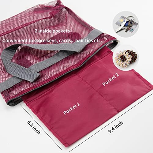 TOPASION Mesh Shower Caddy Bag Portable Hanging Toiletry and Bath Organizer with Zipper for Travel, Gym, Camping, College Dorms, Beach - Image 3