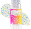Mysense Carnival White Body Glitter Stick,Face Hair Glitter Gel for Women Kids,Sparkling Mermaid Sequins Chunky Glitter Face Paint Makeup,Singer Concert Outfit Festival Rave Accessories by Mysense