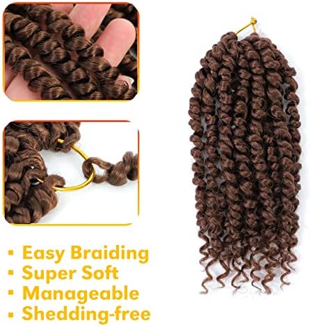 Passion Twist Hair 10 Inch 9Packs Passion Twist Crochet Hair for Black Women Pre twisted Crochet Passion Twist Hair With Curly Ends 30# - Image 5