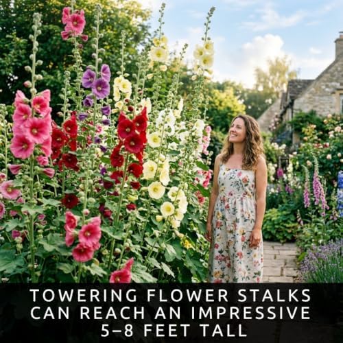 Hollyhock Seeds for Planting | 100 Seeds | Tall Colorful Garden Flowers - Image 6