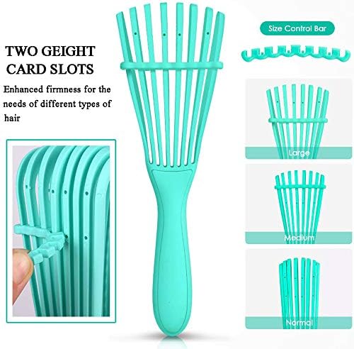 5 Pcs Detangling Hair Brush Set, Ez Detangler Brush With Edge Brush, Rat Tail Combs for Black Natural Hair Styling and Cuting, Curly/Straight/Wet/Dry/long/Short Hair Available for Women Kids Men - Image 3
