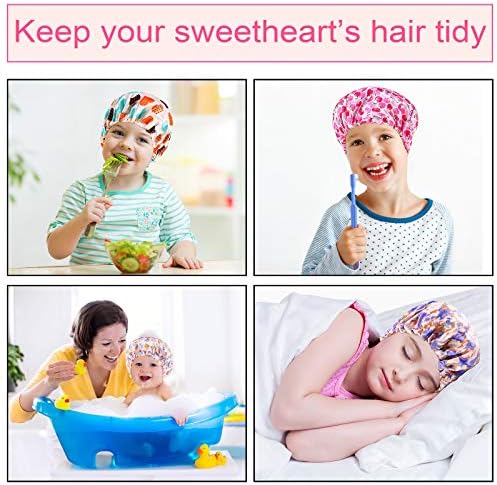 5 Pieces Kids Satin Bonnets Adjustable Sleeping Caps Reversible Satin Night Hats Soft Colorful Cap for Toddler Child Teens - Image 3