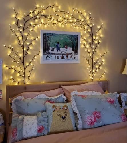 LKGOOD Vines for Home Decor with Remote Control On/Off Timmer Dim,7.5Ft Christmas Decorations Artificial Tree Branches with 144 LEDs Enchanted Willow Vine for Indoor Walls Bedroom Décor(1PCS) - Image 3