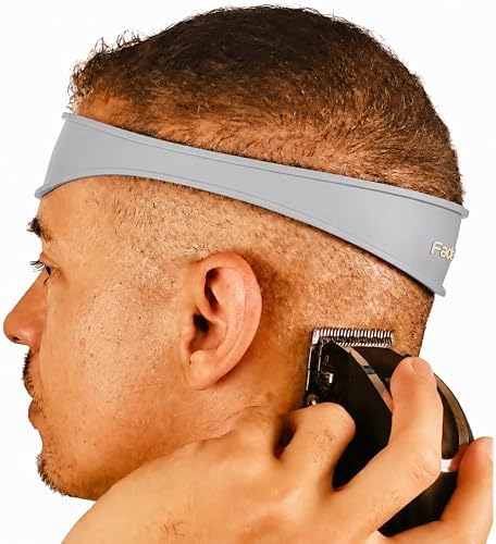 Hands-Free Fade Guide for Men – Silicone Haircut Template for Clippers | Neckline Shaver Guide | DIY Self Haircut Tool (GREY) by FadeGuide