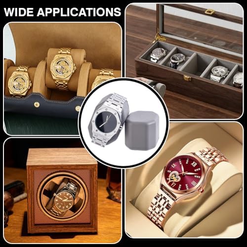 PH PandaHall 4pcs Watch Pillows, Gray Watch Display Cushion Watch Winder Pillow Bracelet Organizer Bangle Jewellery Holder for Watch Box Retail Stores Exhibition Display Storage, 2.7"x1.9"x1.7" - Image 5