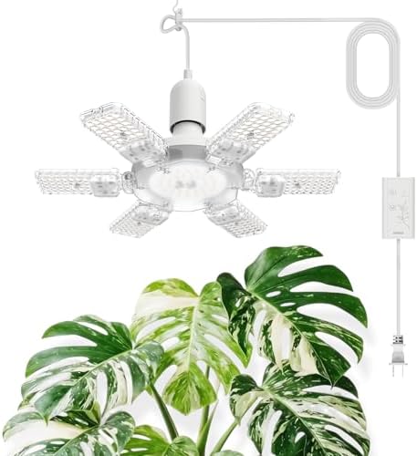 SANSI Grow Lights for Indoor Plants Full Spectrum, Hanging Light with Timer by SANSI