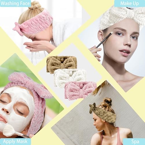 LAPOHI 3 Pack Microfiber Bowtie Headbands for Washing Face, Makeup, Yoga & Sports - Women & Girls - Image 5